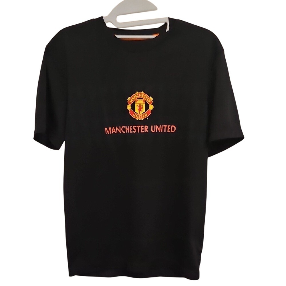 Manchester United Graphic Tee‎ Kids Size S Black Soccer Football Fan Shirt